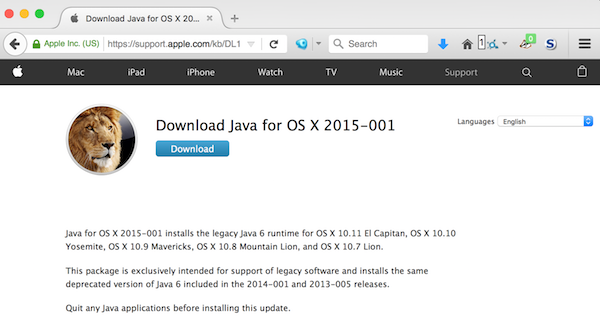 Download Java Mac Os X